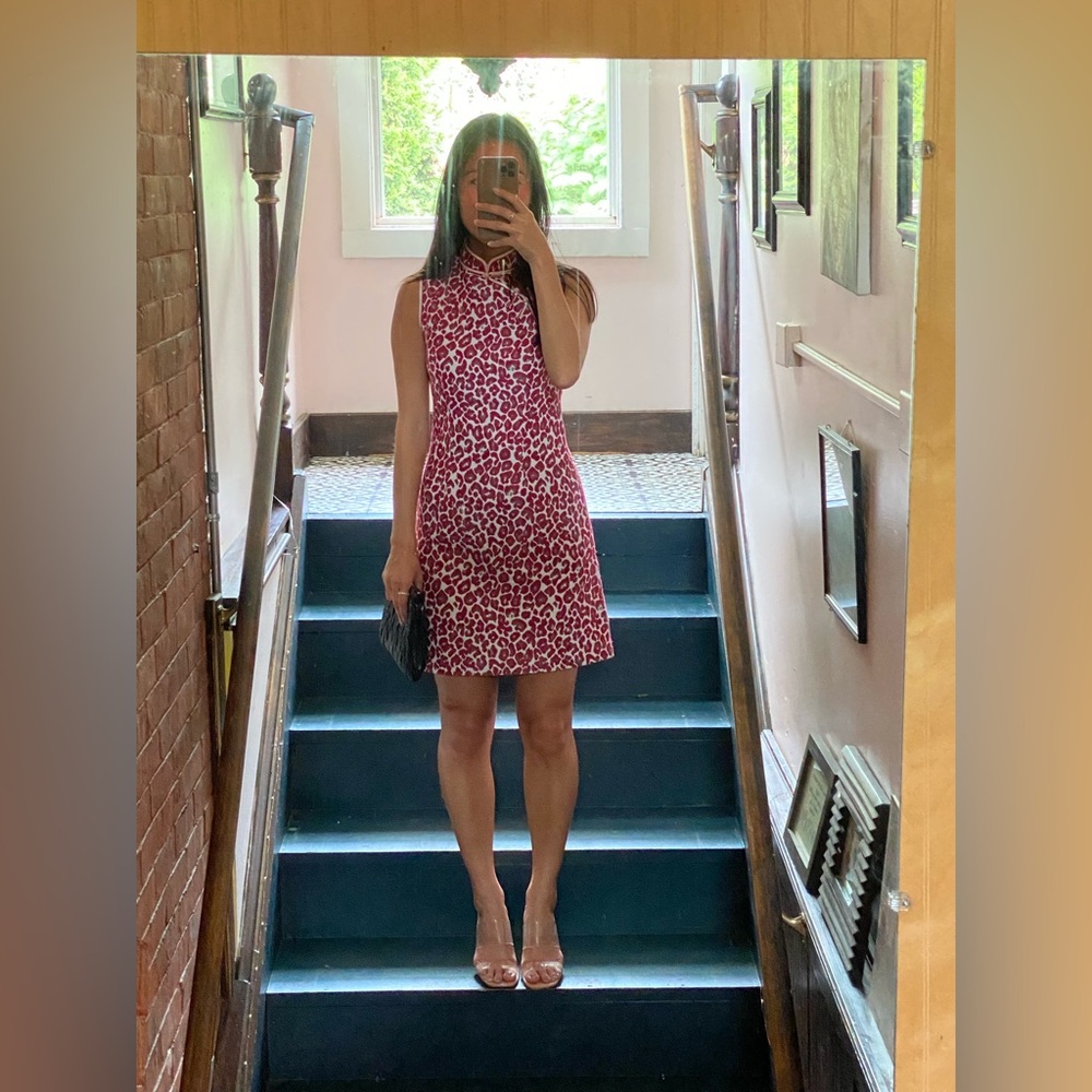 Sau lee inspired modern cheongsam mini sleeveless dress